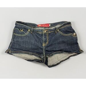 Apple Bottom Y2K Vintage Womens  Jean Shorts  Size 11/12 Embroidered Club